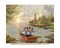 Mickey Mouse Minnie Mouse Lighthouse Boating Disney by Thomas Kinkade Licensed by David Textiles Digital Print Cotton Fabric Panel | 100% Cotton | Sold By the Panel